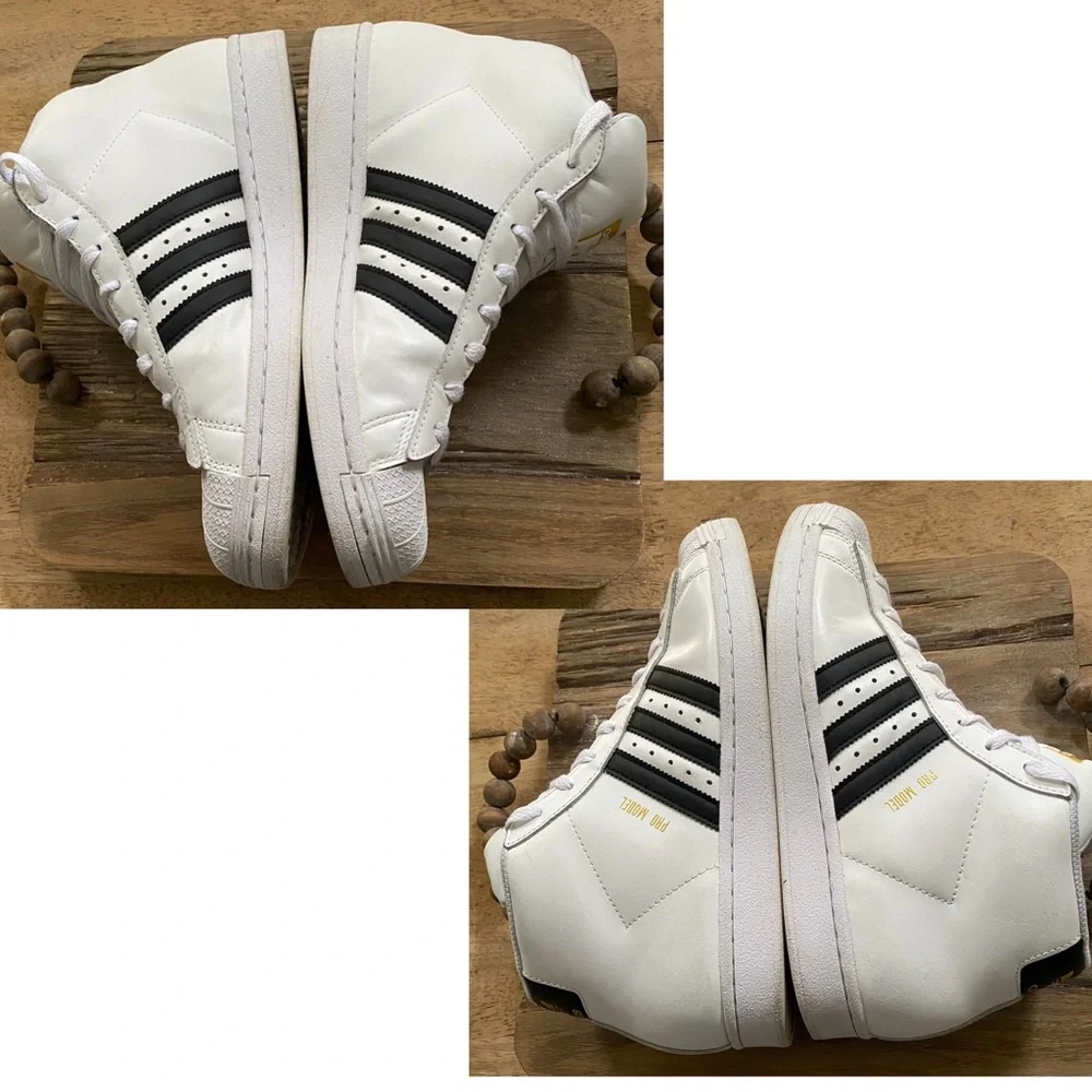 Adidas Pro Model ADV Mid Men’s Sz 9‎ Classic White/Black Basketball Shoe